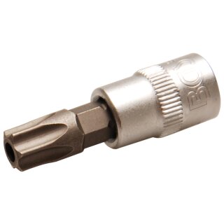 BGS technic Bit-Einsatz | Antrieb Innenvierkant 6,3 mm (1/4") | T-Profil (für Torx) mit Bohrung T45