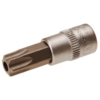 BGS technic Bit-Einsatz | Antrieb Innenvierkant 6,3 mm (1/4") | T-Profil (für Torx) mit Bohrung T50
