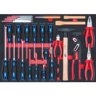 KS-TOOLS SCS Zangen- und Schraubendreher-Satz, 27-tlg. in 1/1 Systemeinlage