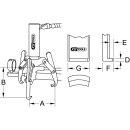 KS-TOOLS Universal-Abzieher 3-armig, 17 t