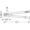 KS-TOOLS Bolzenschneider mit Schutzisolierung, 610mm