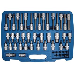 BGS technic Bit-Einsatz-Satz | Antrieb Innenvierkant 12,5 mm (1/2"), Außensechskant 8 mm (5/16") | 49-tlg.