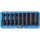 BGS technic Kraft-Steckschlüssel-Einsatz-Satz E-Profil, tief | Antrieb Innenvierkant 12,5 mm (1/2") | SW E10 - E24 | 9-tlg.