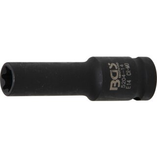BGS technic Kraft-Steckschlüssel-Einsatz E-Profil, tief | Antrieb Innenvierkant 12,5 mm (1/2") | SW E14 mm