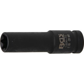 BGS technic Kraft-Steckschlüssel-Einsatz E-Profil, tief | Antrieb Innenvierkant 12,5 mm (1/2") | SW E16 mm