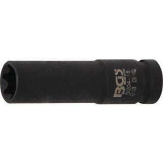 BGS technic Kraft-Steckschlüssel-Einsatz E-Profil, tief | Antrieb Innenvierkant 12,5 mm (1/2") | SW E18 mm
