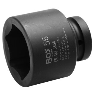 BGS technic Kraft-Steckschlüssel-Einsatz Sechskant | Antrieb Innenvierkant 25 mm (1") | SW 56 mm