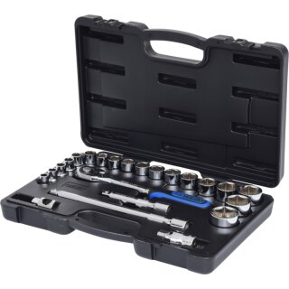 KS-TOOLS 1/2" CHROMEplus Steckschlüssel-Satz, 23-tlg.
