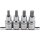 BGS technic Bit-Einsatz-Satz | Antrieb Innenvierkant 12,5 mm (1/2") | T-Profil (für Torx) T40 - T55 | 4-tlg.