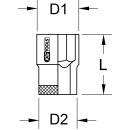 KS-TOOLS BRONZEplus Stecknuss 1" 6-kant 1.7/8"
