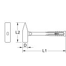 KS-TOOLS BRONZEplus Vorschlaghammer 5000 g, mit Hickorystiel