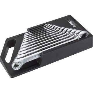 HAZET Doppel-Ringschlüssel Satz 610N/12RS | Außen-Doppel-Sechskant-Tractionsprofil | Anzahl Werkzeuge: 12 | 6 X 7  27 X 32