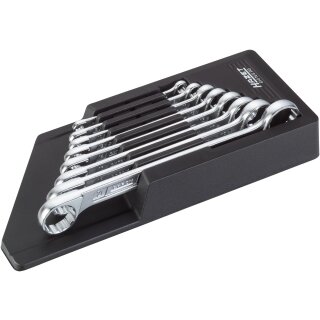 HAZET Doppel-Ringschlüssel Satz 610N/8RS | Außen-Doppel-Sechskant-Tractionsprofil | Anzahl Werkzeuge: 8 | 6 X 7  21 X 22