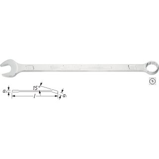 HAZET Ring-Maulschlüssel, eXtra lang, schlanke Bauform 600LG-11 | Außen-Doppel-Sechskant-Tractionsprofil | 11