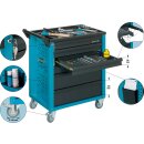 HAZET Werkstattwagen Assistent 177-6 | Schubladen flach: 4?X 80 X 527 X 348 mm | Schubladen hoch: 2?X 165 X 527 X 348 mm
