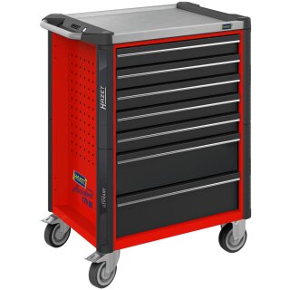 HAZET Werkstattwagen Assistent 179NX-7-RAL3020 | Schubladen flach: 5?X 77 X 522 X 398 mm | Schubladen hoch: 2?X 162 X 522 X 398 mm