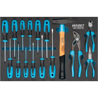 HAZET Werkzeug-Satz 163-330/16 | Kreuzschlitz Profil PH, Schlitz Profil, Innen TORX® Profil | Anzahl Werkzeuge: 16
