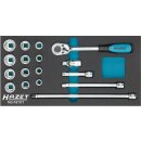 HAZET Steckschlüssel-Satz 163-181/17 | Vierkant10 mm (3/8 Zoll) | Außen-Sechskant-Tractionsprofil | Anzahl Werkzeuge: 17