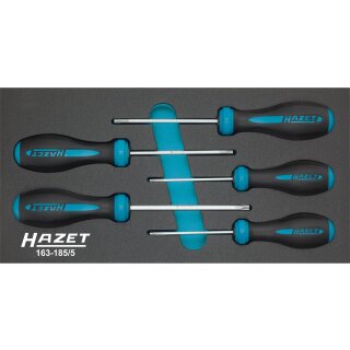 HAZET Schraubendreher-Satz HEXAnamic® 163-185/5 | Tamper Resistant TORX® Profil | Anzahl Werkzeuge: 5 | T?10?H  T?30?H