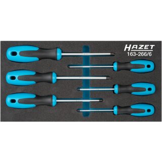 HAZET Schraubendreher-Satz TORX® 163-266/6 | Innen TORX® Profil | Anzahl Werkzeuge: 6 | T?10  T?30