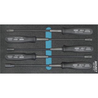 HAZET FleXible Steckschlüssel-Satz 163-461/5 | Außen-Sechskant Profil | Anzahl Werkzeuge: 5 | 5  10
