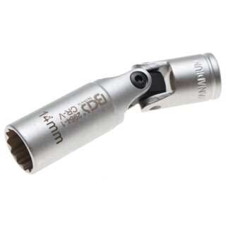 BGS technic Glühkerzen-Gelenk-Einsatz Zwölfkant | Antrieb Innenvierkant 10 mm (3/8") | SW 14 mm