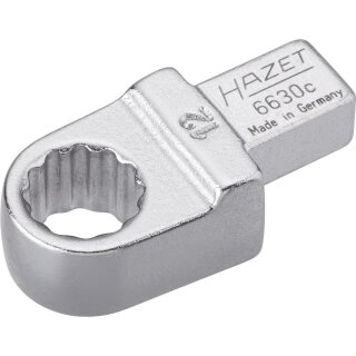 HAZET Einsteck-Ringschlüssel 6630C-12 | Einsteck-Vierkant 9 X 12 mm | Außen-Doppel-Sechskant-Tractionsprofil | 12