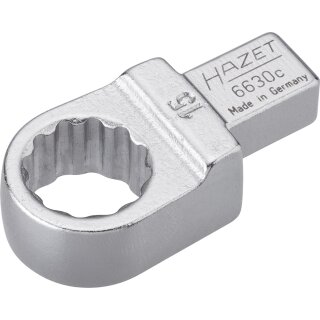 HAZET Einsteck-Ringschlüssel 6630C-15 | Einsteck-Vierkant 9 X 12 mm | Außen-Doppel-Sechskant-Tractionsprofil | 15