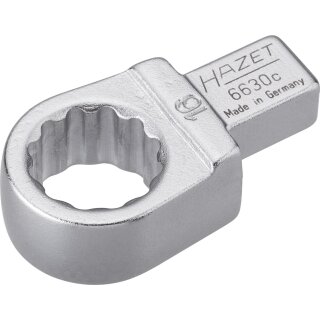 HAZET Einsteck-Ringschlüssel 6630C-16 | Einsteck-Vierkant 9 X 12 mm | Außen-Doppel-Sechskant-Tractionsprofil | 16