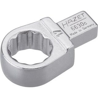 HAZET Einsteck-Ringschlüssel 6630C-17 | Einsteck-Vierkant 9 X 12 mm | Außen-Doppel-Sechskant-Tractionsprofil | 17