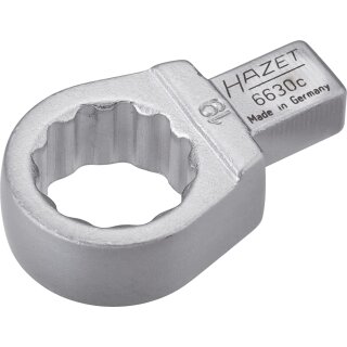 HAZET Einsteck-Ringschlüssel 6630C-19 | Einsteck-Vierkant 9 X 12 mm | Außen-Doppel-Sechskant-Tractionsprofil | 19