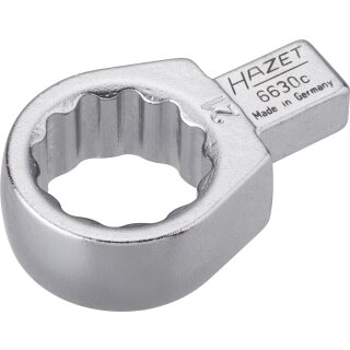 HAZET Einsteck-Ringschlüssel 6630C-21 | Einsteck-Vierkant 9 X 12 mm | Außen-Doppel-Sechskant-Tractionsprofil | 21