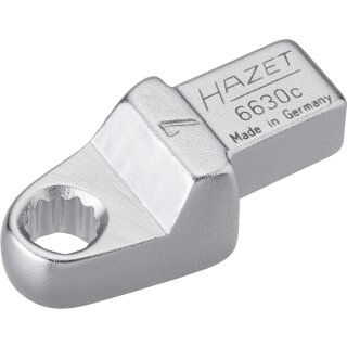 HAZET Einsteck-Ringschlüssel 6630C-7 | Einsteck-Vierkant 9 X 12 mm | Außen-Doppel-Sechskant-Tractionsprofil | 7