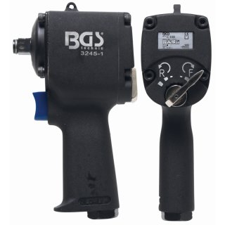 BGS technic Druckluft-Schlagschrauber | 12,5 mm (1/2") | 678 Nm | extra kurz 98 mm