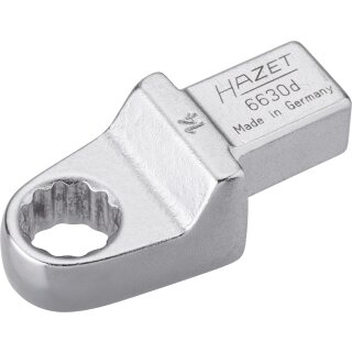 HAZET Einsteck-Ringschlüssel 6630D-14 | Einsteck-Vierkant 14 X 18 mm | Außen-Doppel-Sechskant-Tractionsprofil | 14