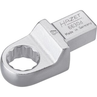 HAZET Einsteck-Ringschlüssel 6630D-17 | Einsteck-Vierkant 14 X 18 mm | Außen-Doppel-Sechskant-Tractionsprofil | 17