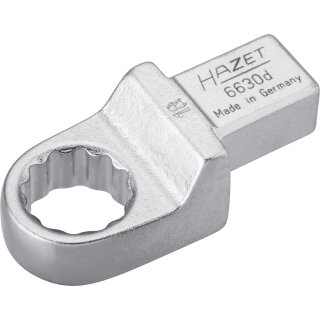 HAZET Einsteck-Ringschlüssel 6630D-18 | Einsteck-Vierkant 14 X 18 mm | Außen-Doppel-Sechskant-Tractionsprofil | 18