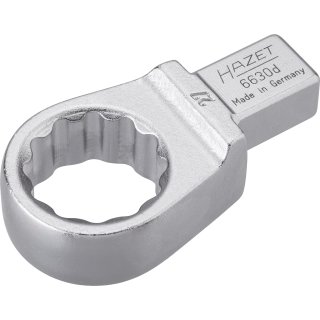 HAZET Einsteck-Ringschlüssel 6630D-27 | Einsteck-Vierkant 14 X 18 mm | Außen-Doppel-Sechskant-Tractionsprofil | 27