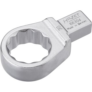 HAZET Einsteck-Ringschlüssel 6630D-30 | Einsteck-Vierkant 14 X 18 mm | Außen-Doppel-Sechskant-Tractionsprofil | 30