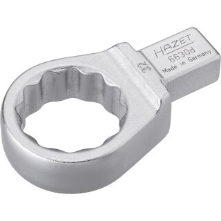 HAZET Einsteck-Ringschlüssel 6630D-32 | Einsteck-Vierkant 14 X 18 mm | Außen-Doppel-Sechskant-Tractionsprofil | 32