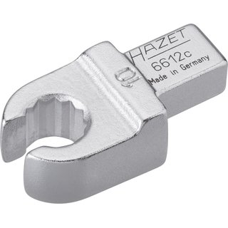 HAZET Einsteck-Ringschlüssel (offen) 6612C-10 | Einsteck-Vierkant 9 X 12 mm | Außen-Doppel-Sechskant Profil | 10