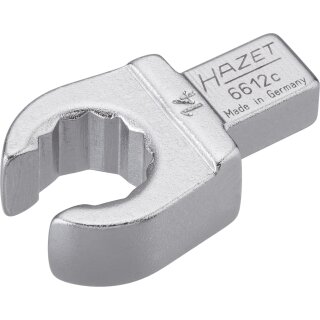 HAZET Einsteck-Ringschlüssel (offen) 6612C-14 | Einsteck-Vierkant 9 X 12 mm | Außen-Doppel-Sechskant Profil | 14
