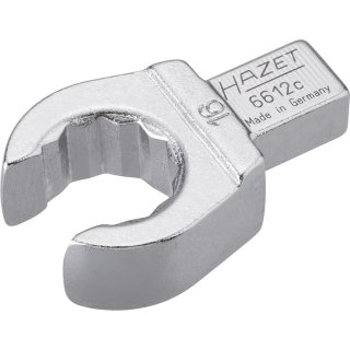 HAZET Einsteck-Ringschlüssel (offen) 6612C-16 | Einsteck-Vierkant 9 X 12 mm | Außen-Doppel-Sechskant Profil | 16