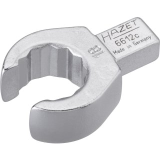 HAZET Einsteck-Ringschlüssel (offen) 6612C-18 | Einsteck-Vierkant 9 X 12 mm | Außen-Doppel-Sechskant Profil | 18
