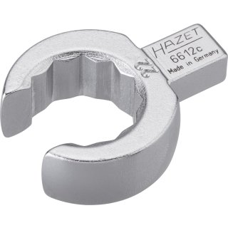 HAZET Einsteck-Ringschlüssel (offen) 6612C-22 | Einsteck-Vierkant 9 X 12 mm | Außen-Doppel-Sechskant Profil | 22