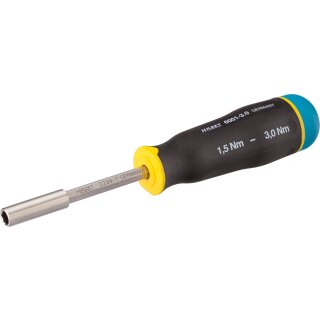 HAZET Drehmoment-Schraubendreher 6001-3.0/3 | Nm min-maX: 1.5 - 3 Nm | Toleranz: 6% | Sechskant6,3 (1/4 Zoll) | Anzahl Werkzeuge: 3