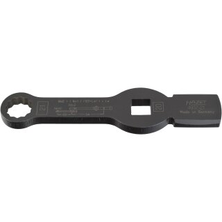 HAZET Schlag-Ringschlüssel (Doppel-6kt.) mit 2 Schlagflächen 4937-21 | Vierkant20 mm (3/4 Zoll) | Außen-Doppel-Sechskant Profil | 21