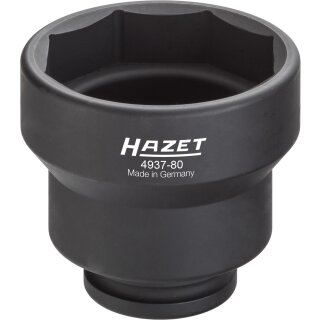HAZET Nkw Achsmutter-Steckschlüssel 4937-80 | Vierkant20 mm (3/4 Zoll) | 80