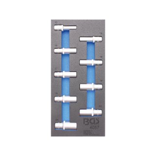 BGS technic Werkstattwageneinlage 1/3: Steckschlüssel-Einsätze Sechskant | 12,5 mm (1/2") | 10-24 mm | tief | 9-tlg.