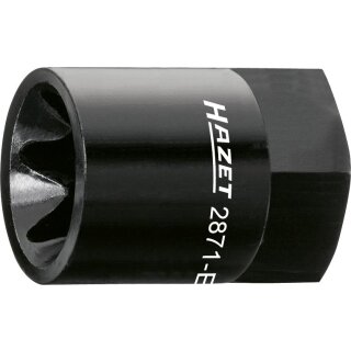 HAZET Bremssattel TORX® Einsatz 2871-E20 | Außen-Sechskant 22 mm | Außen TORX® Profil